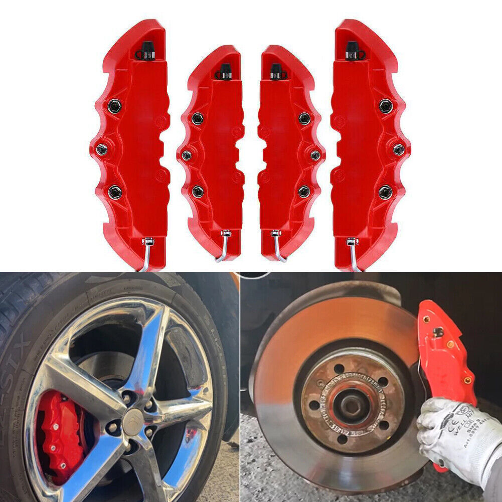 4Pcs Red Front&Rear Car Disc Brake Caliper Covers Parts Brake Auto Accessories