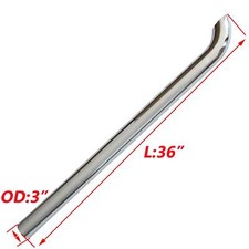 3 Inch X 36 Inch Od Chrome Curved Stack Pipe Exhaust Pipe Tailpipe