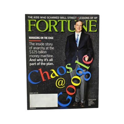 Fortune Magazine October 2, 2006 CEO Eric Schmidt at Google's Headquarters VG