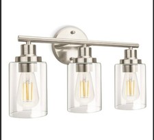 3-Light Vanity Lights, 17 Inch Bathroom Wall Light Fixtures, Brushed Nickel