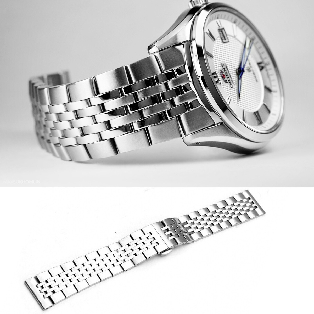 Rolex Style Uhrenarmband 20mm Edelstahl Silber - Große Auswahl