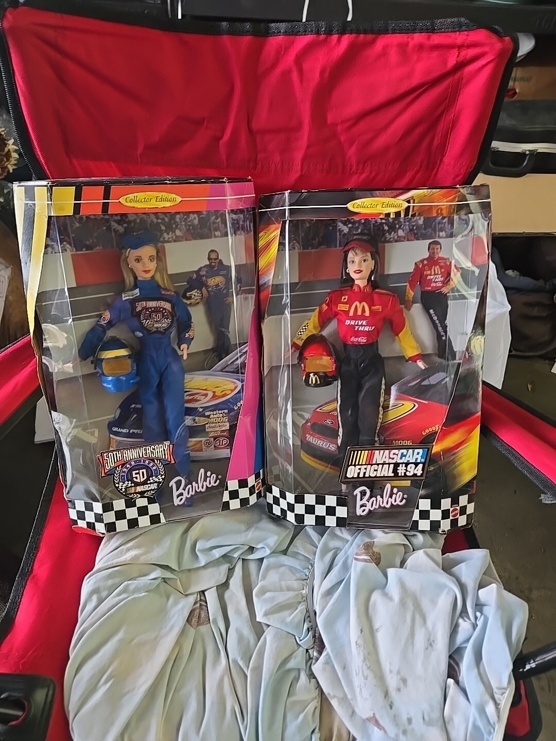 Vintage Mattel Barbie Nascar Collectors Edition Lot.  1998,1999 - NIB Great Gift