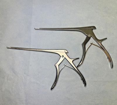 Set of 2 V. Mueller 1-2mm x 40° Up Cervical Kerrison Rongeurs Neuro Spine