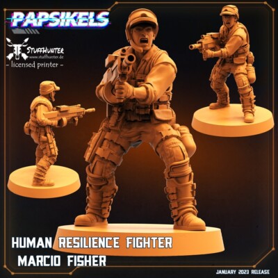 Human Resilience Fighter Marcio Fisher - Papsikels - Tabletop Wargaming Sci-Fi