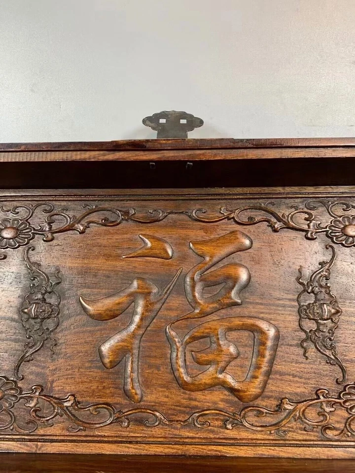 15.8'' China old Wood Box natural Rosewood Jewelry Box Storage Box animal - Image 2 of 4