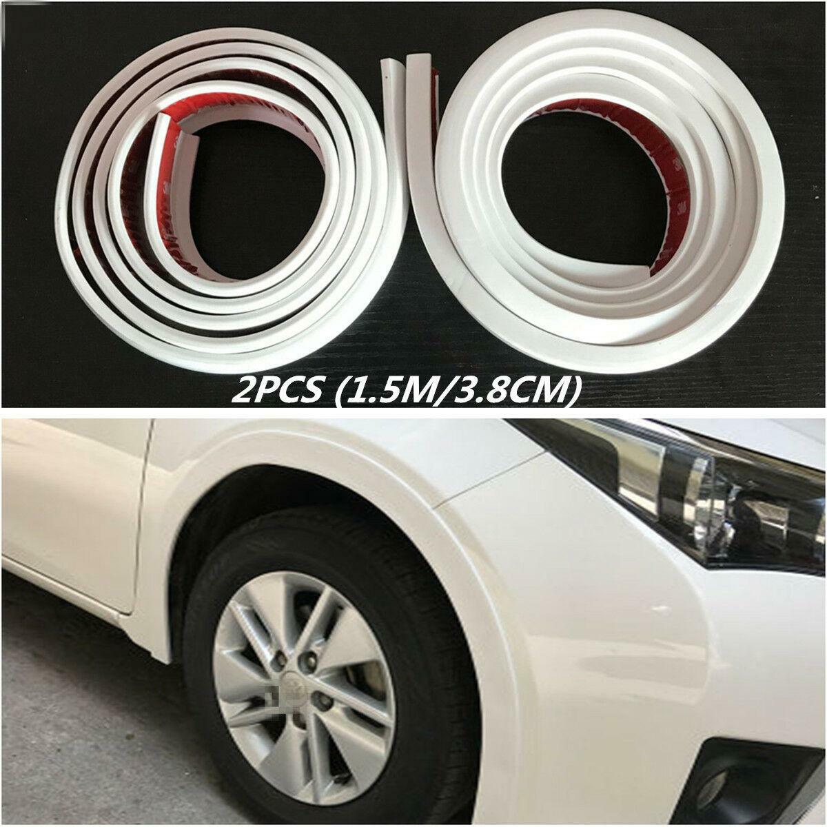 Wheel Arch Trim Fender Flare Car Wheel Eyebrow Protector Sticker Strip White