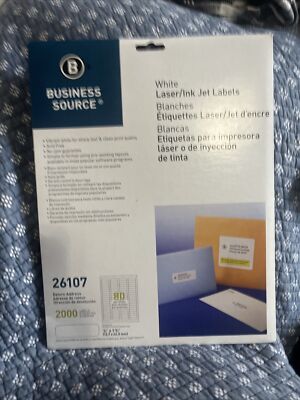 Business Source 26107 White Laser Labels - Return Address 1/2
