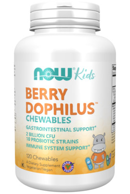 NOW FOODS, BERRYDOPHILUS KIDS 2 Billion Probiotische 120 Kautablette SUPER PREIS