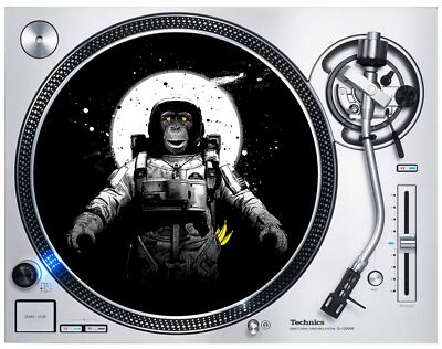 Astronaut Monkey DJ Slipmat - Schimpanse Vinyl Decks Plattenspieler Technik