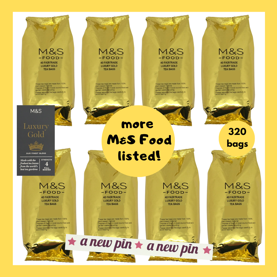 M&S Tea Bags Luxury Gold Full Bodied Strength No 4 320 Bags 8x Pouches