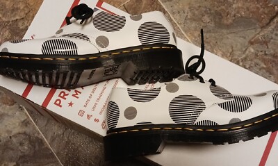 Dr Martens 1461 Polka Dot Smooth Leather Oxford Shoes Black White