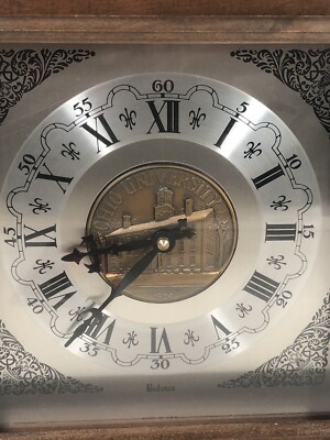 Vintage Bulova Ohio University Mantle Clock With Westminster Chime