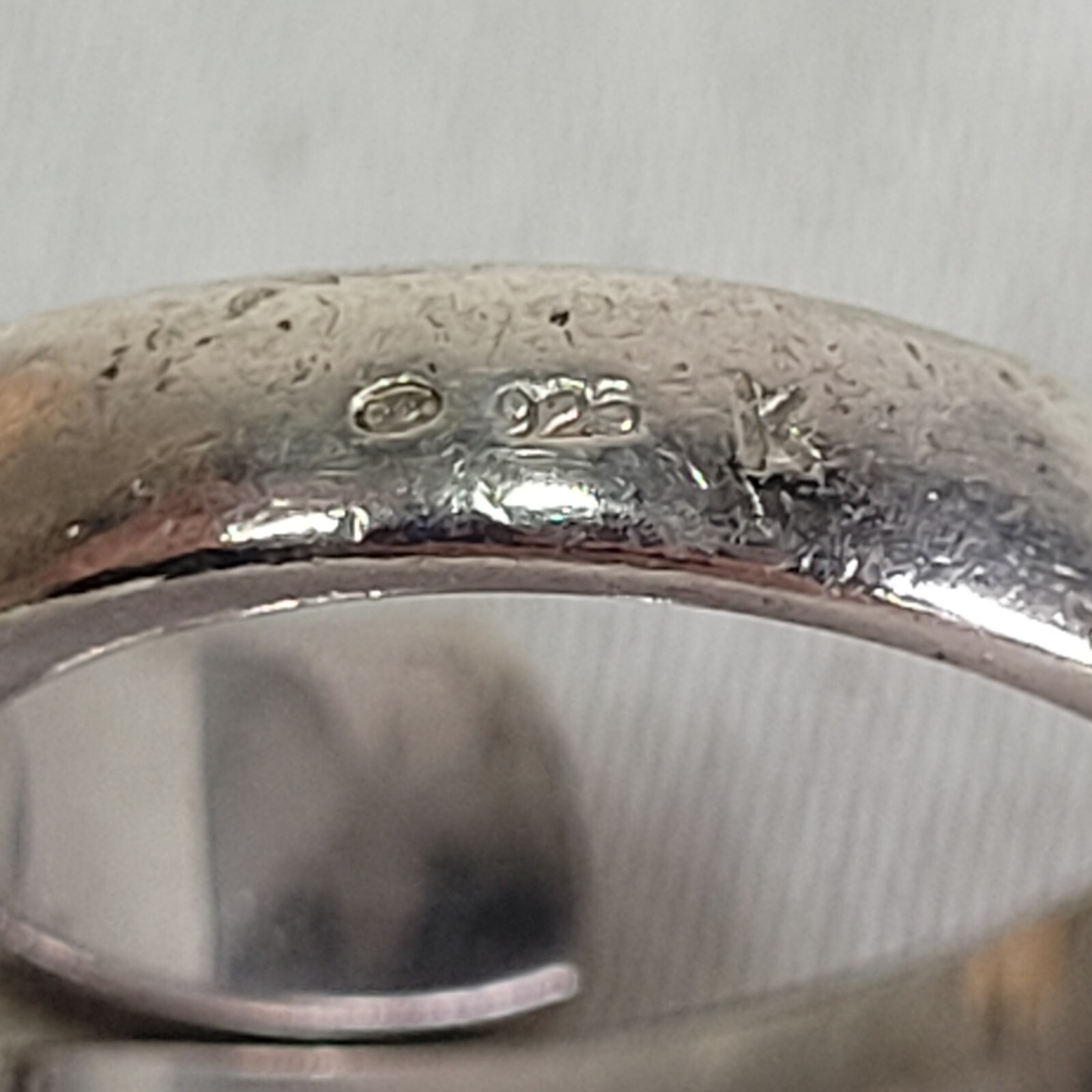 09K11 Nice 925 Solid Silver Enamel Ring Size 54 K… - image 8