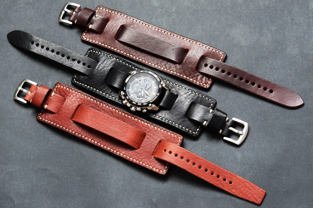 Full grain leather watch strap hot sale