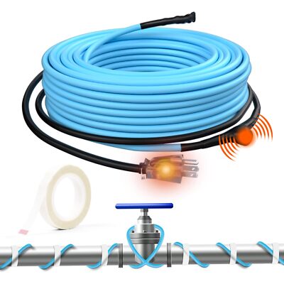 HEATIT 120V Self-Regulating Pre-assembled Water Pipe Heat Cable for Pipe Free...