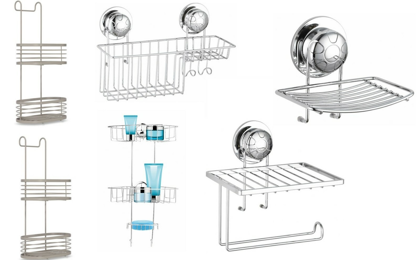 Super Suction Bathroom Wall Storage Basket Tissue Towel Soap Holder NO