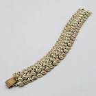 Vintage Coro Bracelet Gold Leaf Signed Costume Jewelry Accessory Women Pegasus