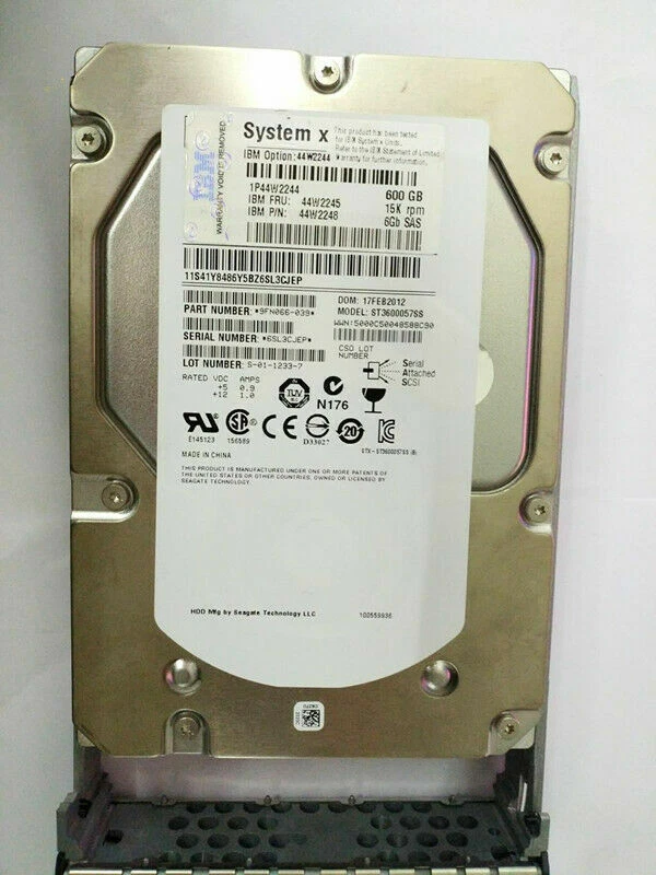 IBM 44W2244 4WW2245 44W2248 600GB 15K 3.5 '' SAS HDD HARD DRIVE - Image 2 of 3