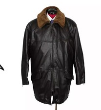 Cerruti 1881 Brothers giacca di pelle 50 classica vera pelle marrone vintage *TOP*