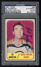 1967 Topps #96 Ed Johnston PSA/DNA PSA Autograph Signed Boston Bruins Auto Card