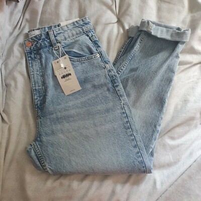 Uk 12 Ladies Bershka Olivia 'The Mom' Acid Wash Jeans NWT B04 | eBay