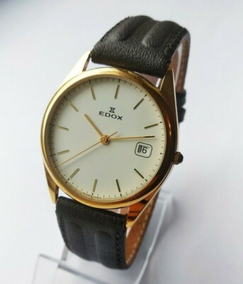 Watch EDOX Quartz Men's Wristwatch Mechanism ETA Swiss Made