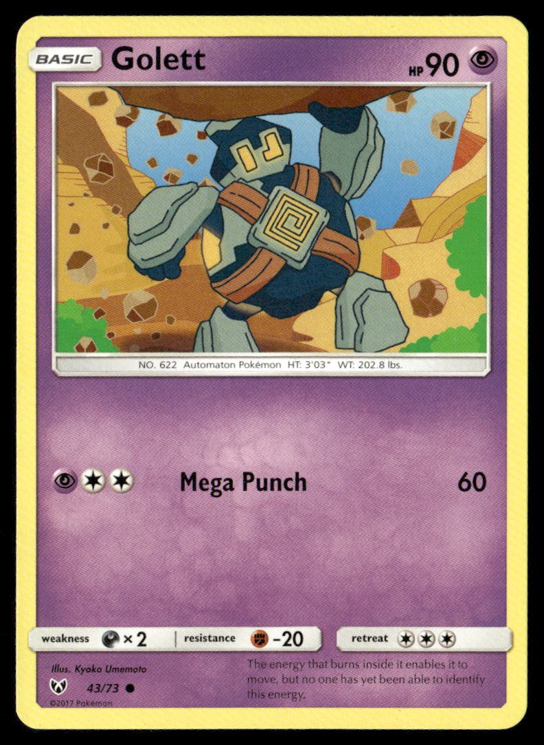 Golett Shining Legends 43/73 Common Pokemon Near Mint