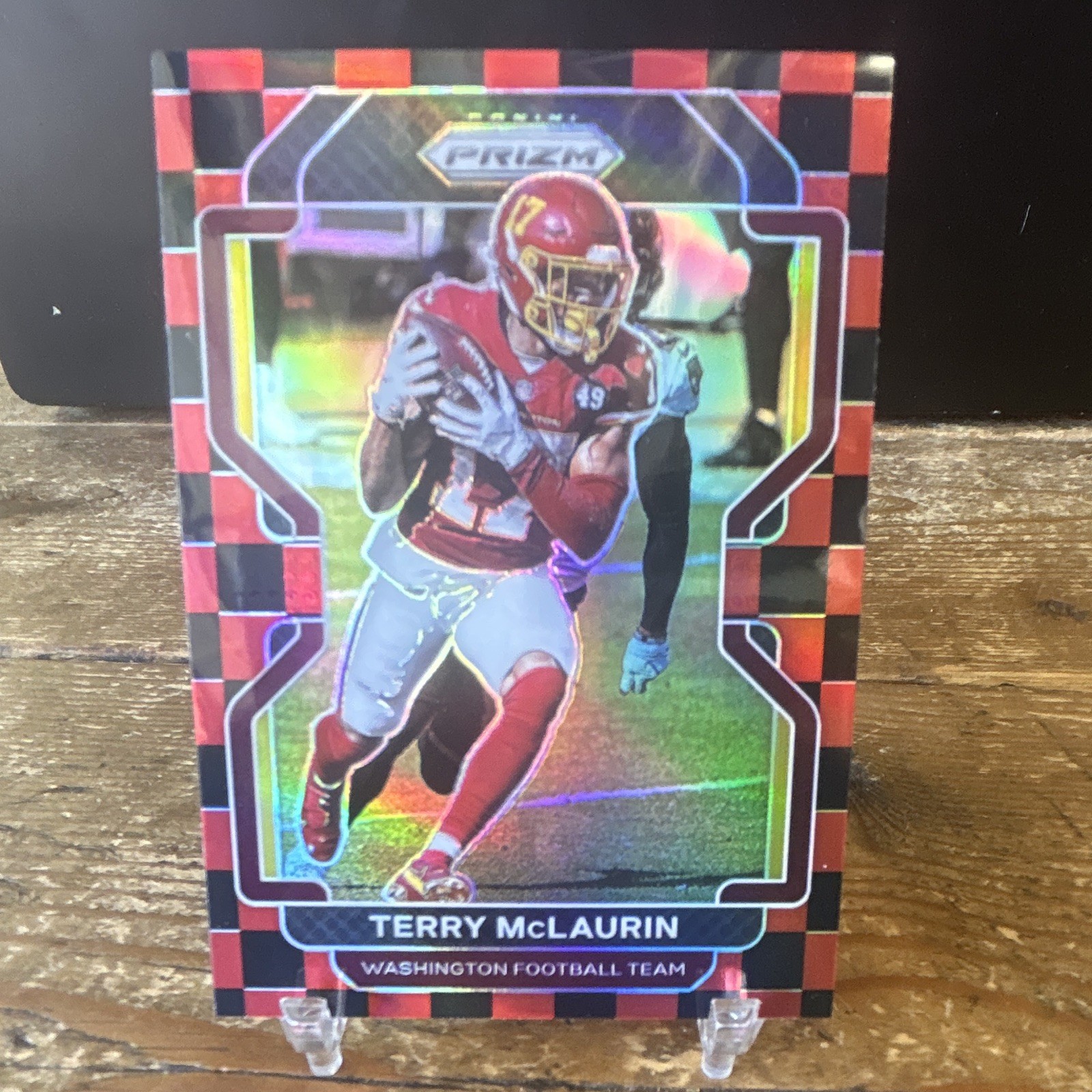 Panini 2021 Prizm Football Terry McLaurin Commanders #208 Red Black Checker