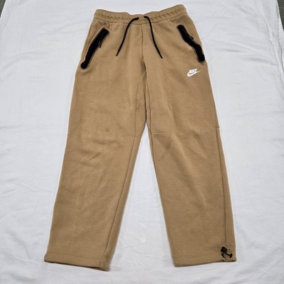Men's MEDIUM Nike NSW Tech Fleece Joggers Beige Khaki Zip Pockets DQ4312-722