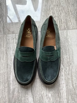 Blackstock & Weber x Kith Green Suede Penny Loafers Men s US 11 Goodyear Welted