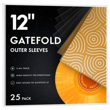 25 PCS 12 Inch 3 Mil Crystal Clear Gatefold Vinyl Outer Sleeves Record Storage