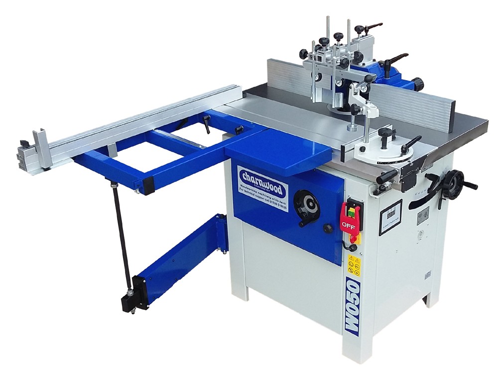 CHARNWOOD W050P Woodworking Spindle Moulder with Sliding Table & Tilt Arbor