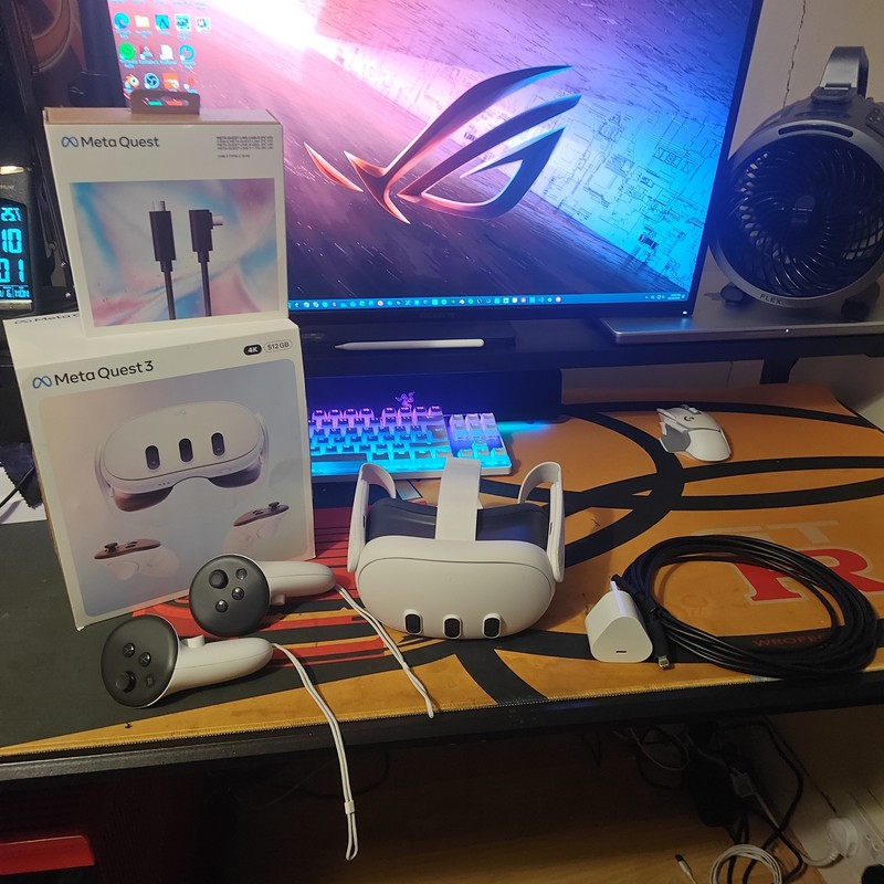 Meta Quest 3 512GB | Box, Charging Brick & PCVR Link Cable | Perfect Condition