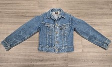 VTG Lee Denim Jacket 16.5X19 Blue Union Made Sanforized Trucker Made in USA Moto