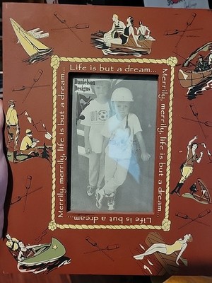 Danielson Designs Water Boat Wooden Pucture Frame 8x10 Life Is But A Dream