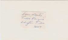 Signed 3x5 Index Card Of Dave Moates Great Autograph
