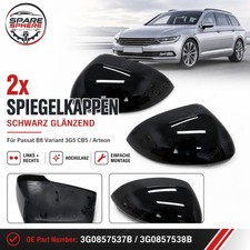 Für VW Arteon 3H Passat B8 3G Paar Schwarz Außenspiegelgehäuse Spiegelkappen Neu