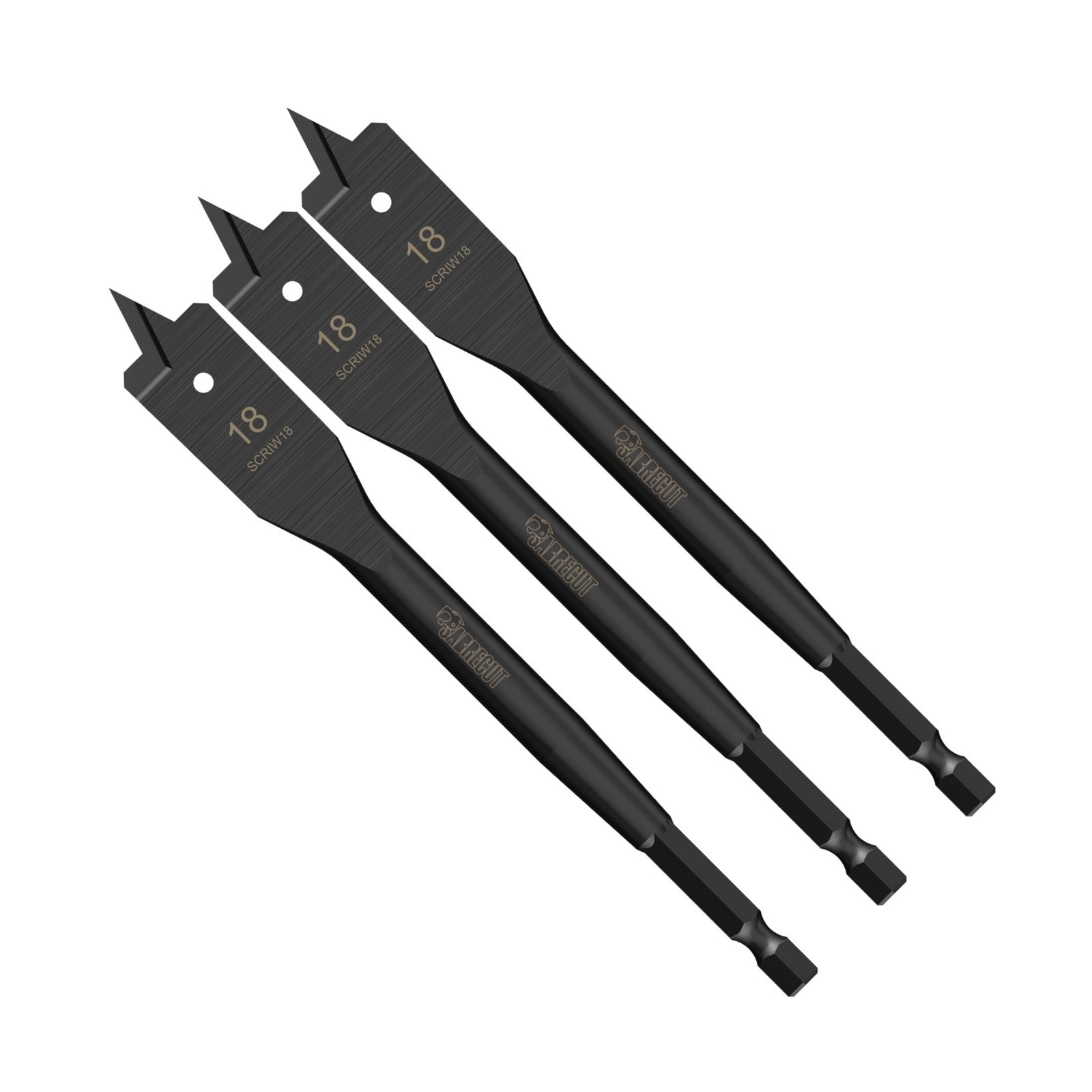 SabreCut 3pcs 18mm x 152mm Impact Rated Spade Bits For Softwood Hardwood