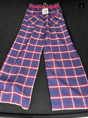 FINDING FOXTALE Traveler Bottoms Girl Sz 8 Blue Burgundy Plaid Pants