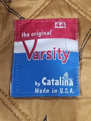 Vintage 80s Catalina Varsity Derby Jacket Size 44 Tan Harrington Vintage 80s Catalina Varsity Derby Jacket Size 44 Tan Harrington