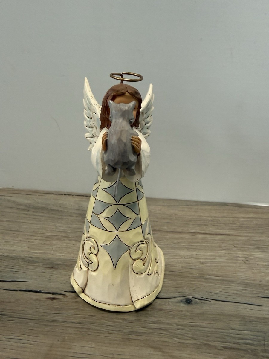 Sale❗️Jim Shore☆ Faithful Friend(Cat) Jim Shore 4060961 White Woodland Angel w/Cat “Faithful Friend” 5.2