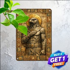 Egyptian Anubis Tin Sign Ancient Mythology God Metal Wall Decor 8x12 Inch