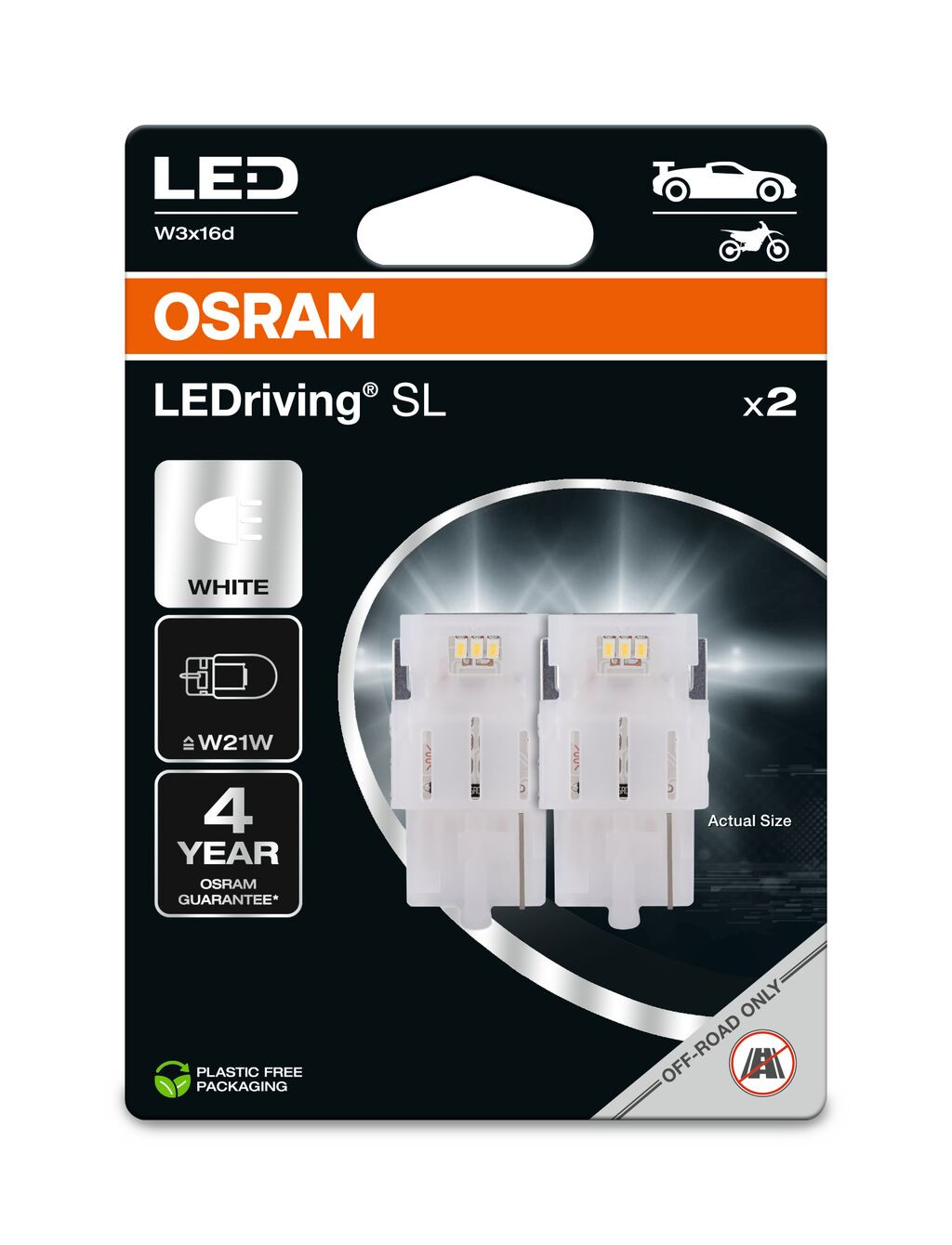 LEDriving SL 7505DWP-2BL Non ECE White 6000K OSRAM W21W
