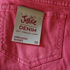 JUSTICE Denim Jean Sz 10 Mini Mom Hot Pink Distressed & Frayed Bottom Hem Shorts — photo 4