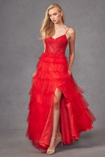 New Embroidered Sleeveless Ball Gown with Beaded Lace Details JTJT2451S