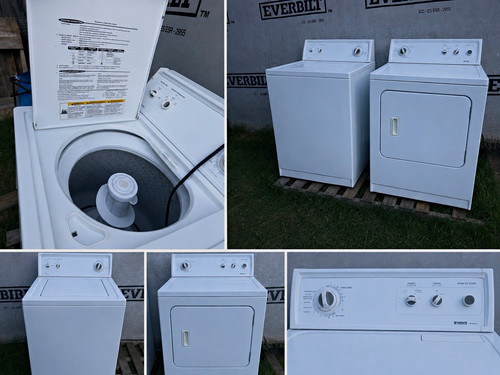 Kenmore 80 Series White Top-Load Electric Washer & Dryer Set, Freestanding