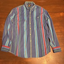 VTG Chaps Ralph Lauren Mens L Multicolor Cotton Striped Button Down Shirt