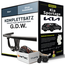 Für KIA Sportage IV Typ QL, QLE Anhängerkupplung starr +eSatz 13pol 15- AHK