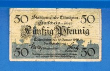 Germany Notgeld Ettenheim 50 Pfennig 1919 Circulated Banknote