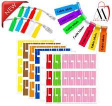 240 Cable Wire Labels Identification Markers Self-adhesive Tags Stickers 8 Color